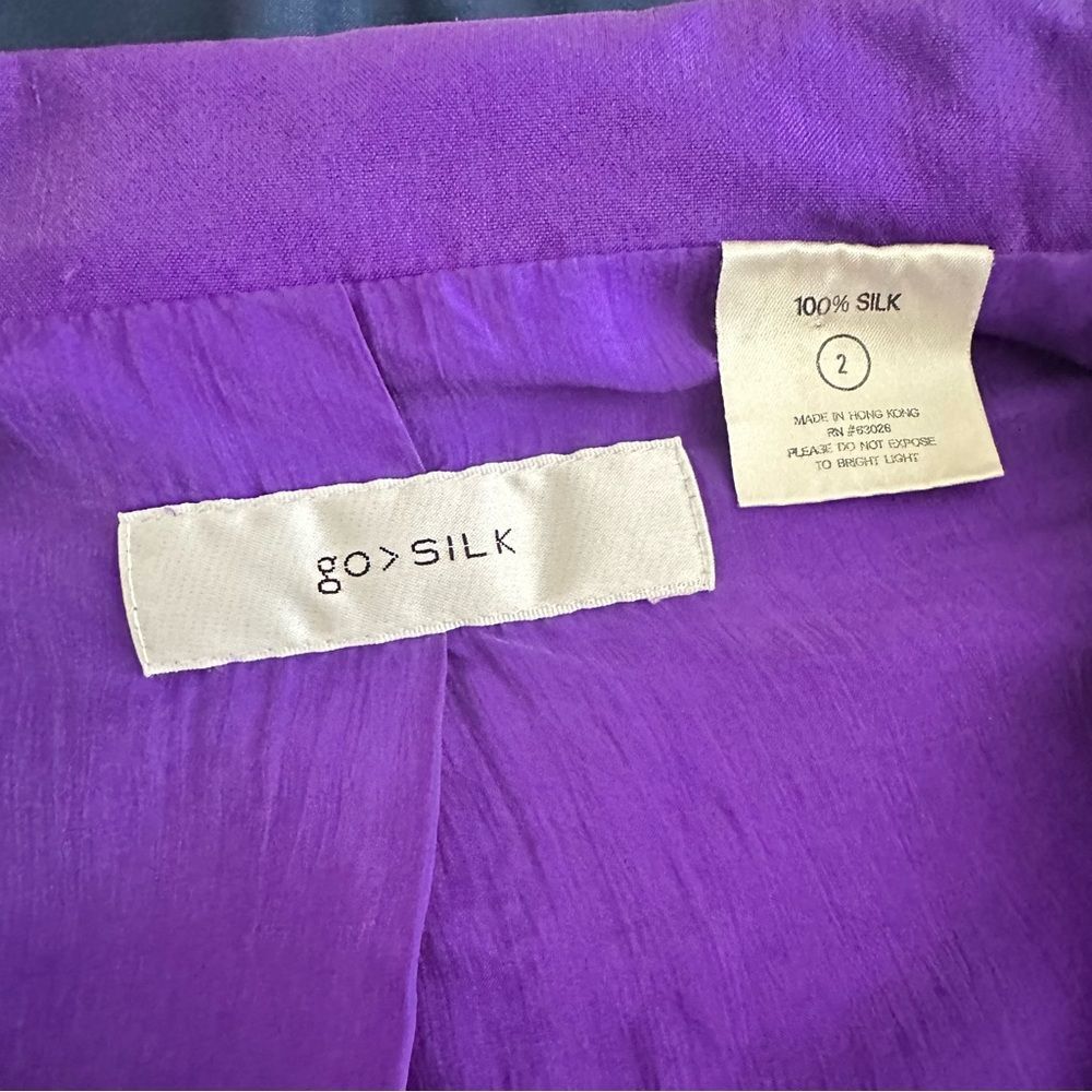 Go Silk Vibrant Purple Silk Blouse - Picture 2 of 7